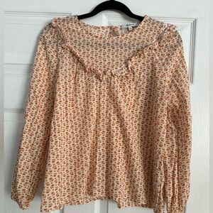 Madewell Floral Long Sleeve Top Medium